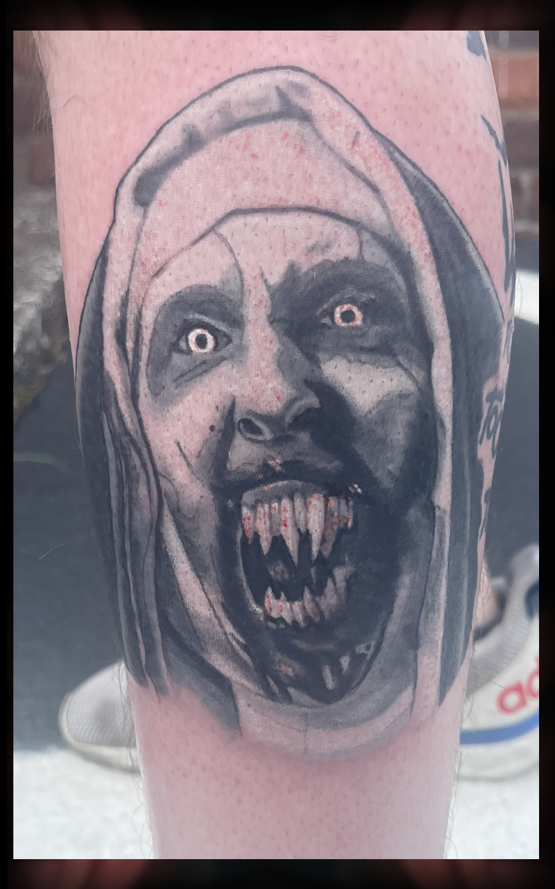 Scary nun tattoo