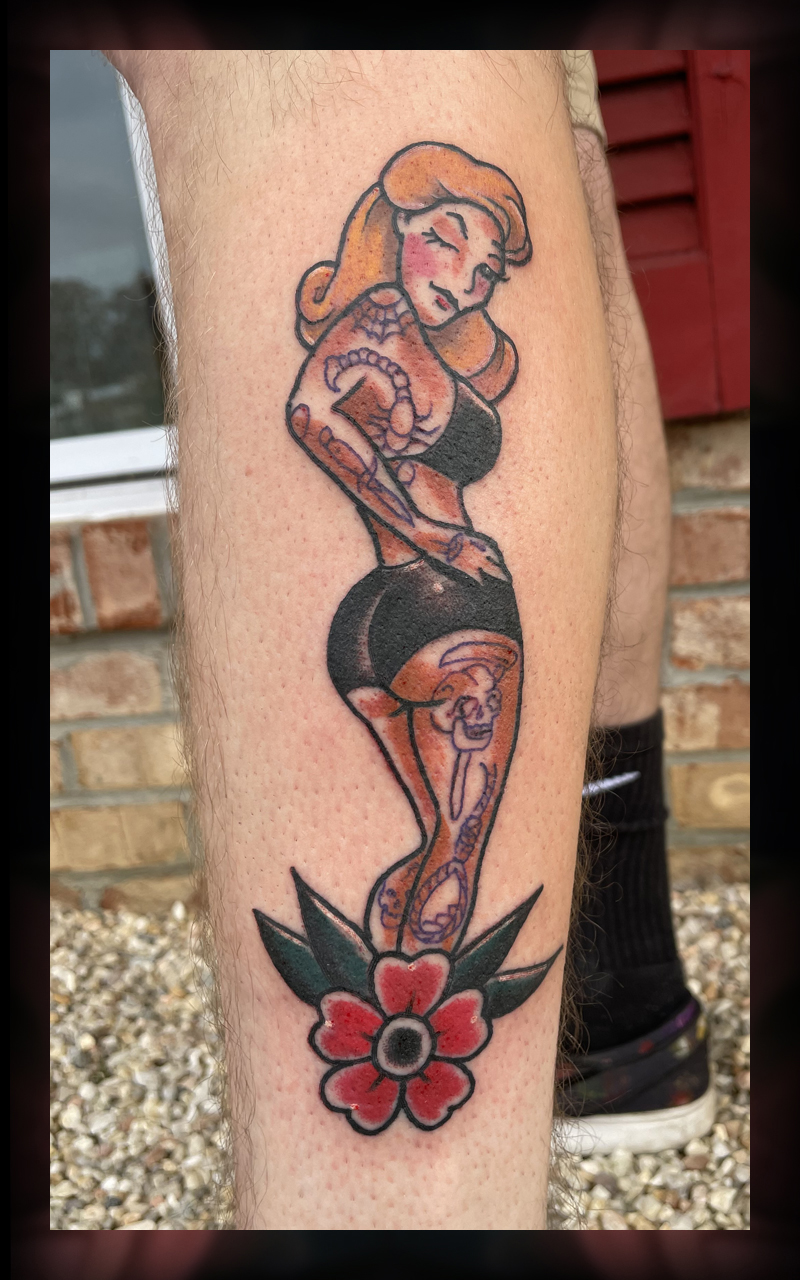 Woman clown tattoo